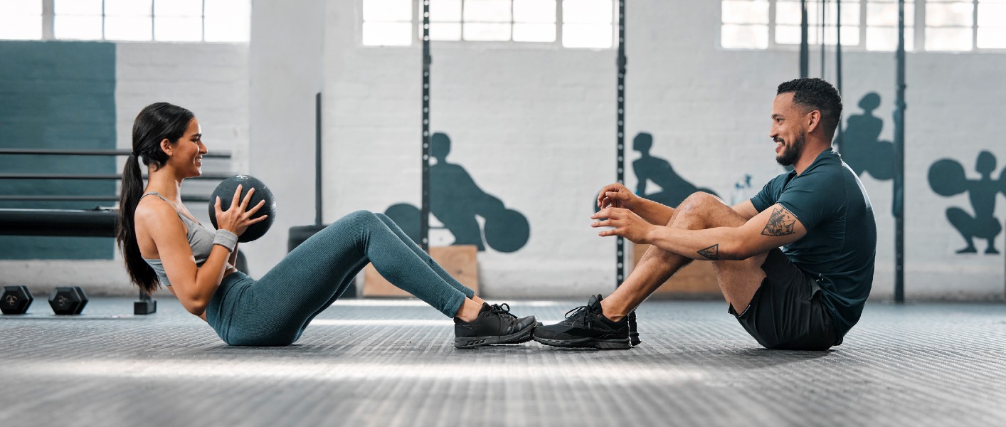 Men using resistance band