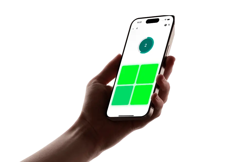 Fitsse app brain workout game screen