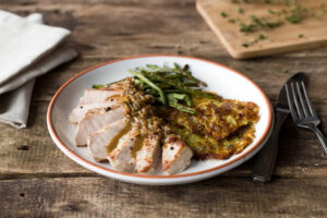 Pork Chop with Mustard Sauce & Spinach