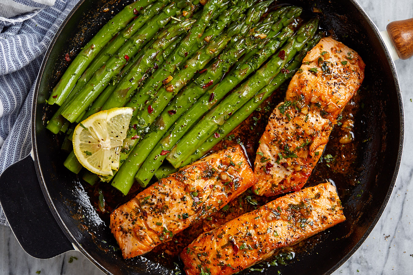 Garlic Butter Salmon with Asparagus