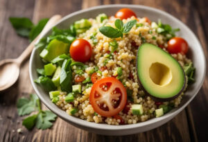 Quinoa & Chickpea Salad with Avocado