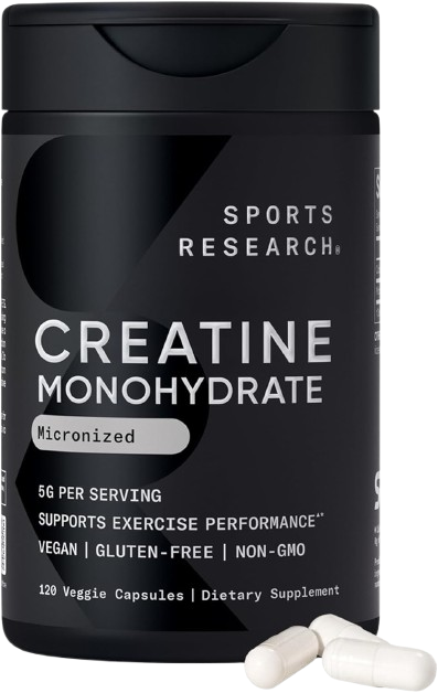 Sports Research® Creatine Monohydrate Capsules – Supports Workout Recovery